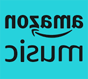 Amazon Music logo - a turquoise background with 'Amazon Music' in centred black lettering